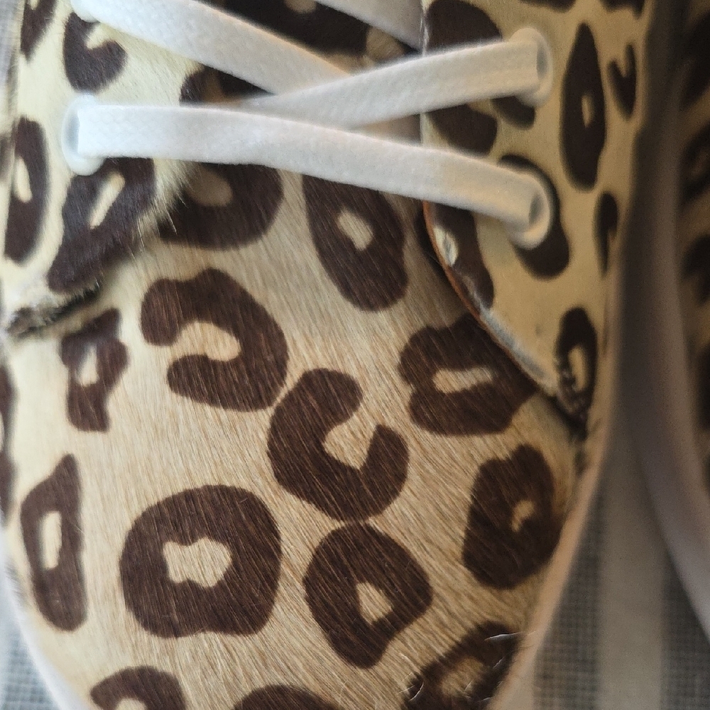 Two Pretty Leopard Print Genuine Calf Hair Sneakers - Leather Lined - Picture 11 of 11